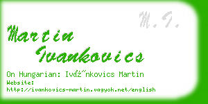 martin ivankovics business card